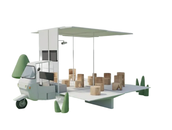 Mobile Classroom 3D Render
