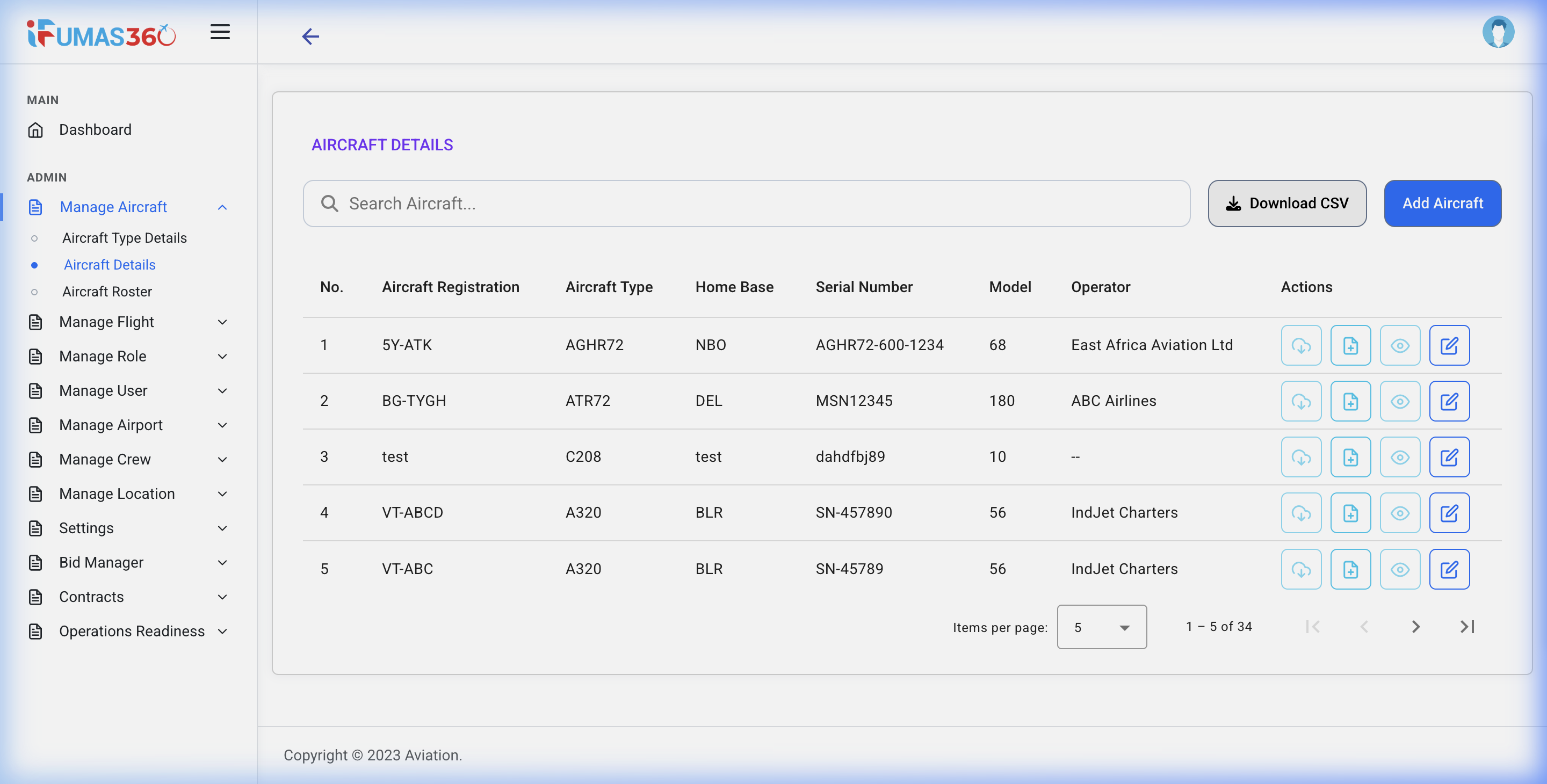 Aircraft Details Module